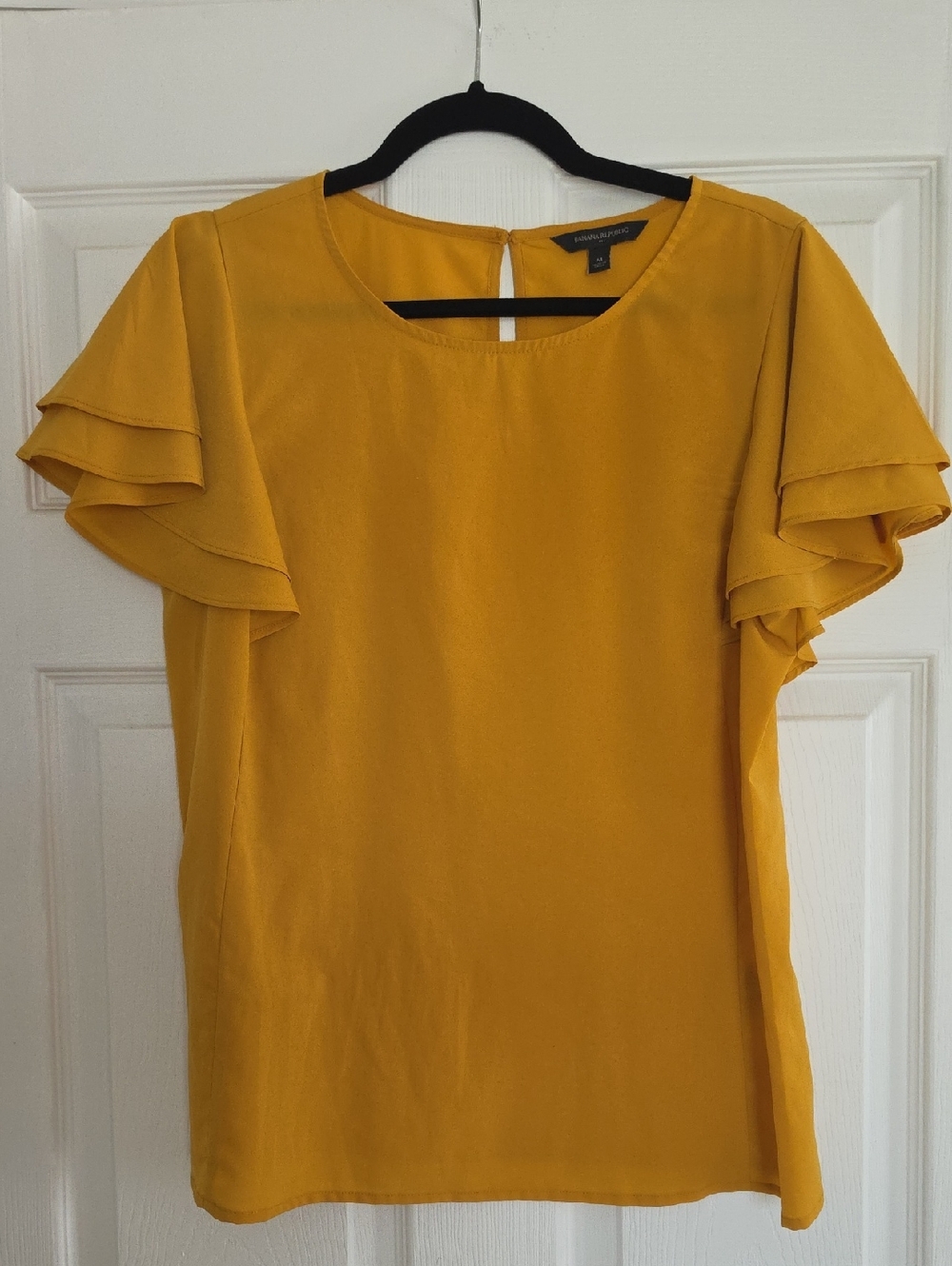 Banana Republic Mustard Flutter-Sleeve Top